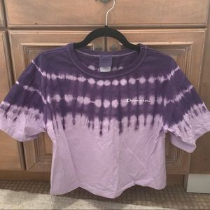Purple tie dye crop top short sleeve